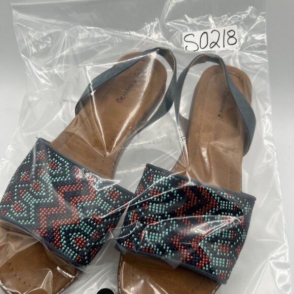 Bearpaw Meeka Women 11 Aztec Slingback Sandals Southwestern Beaded Suede Footbed - Picture 12 of 12